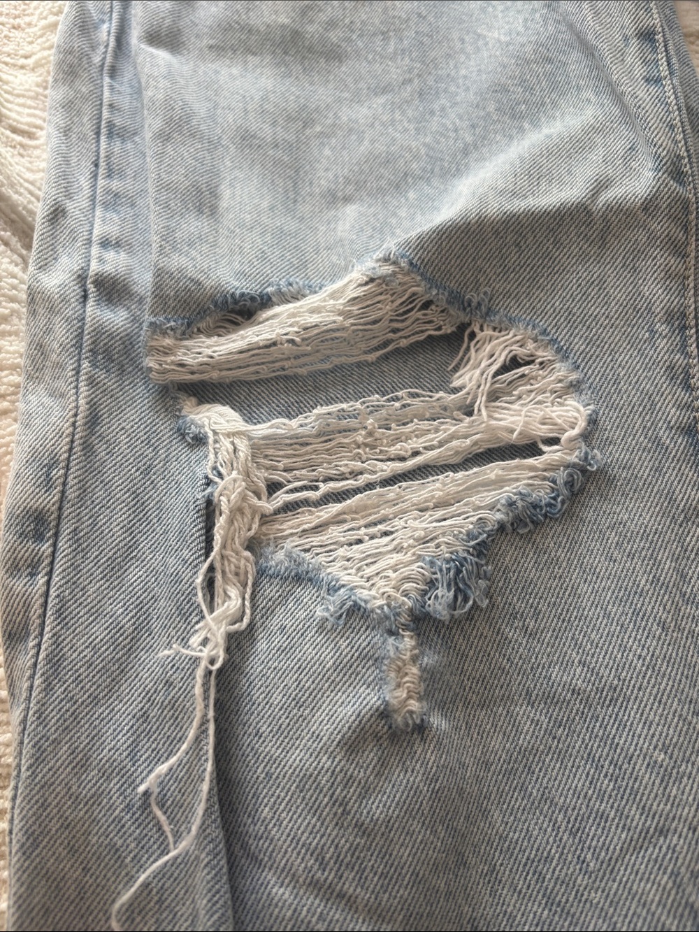 Garage Light Blue Straight Leg Ripped Jeans - Picture 2 of 16